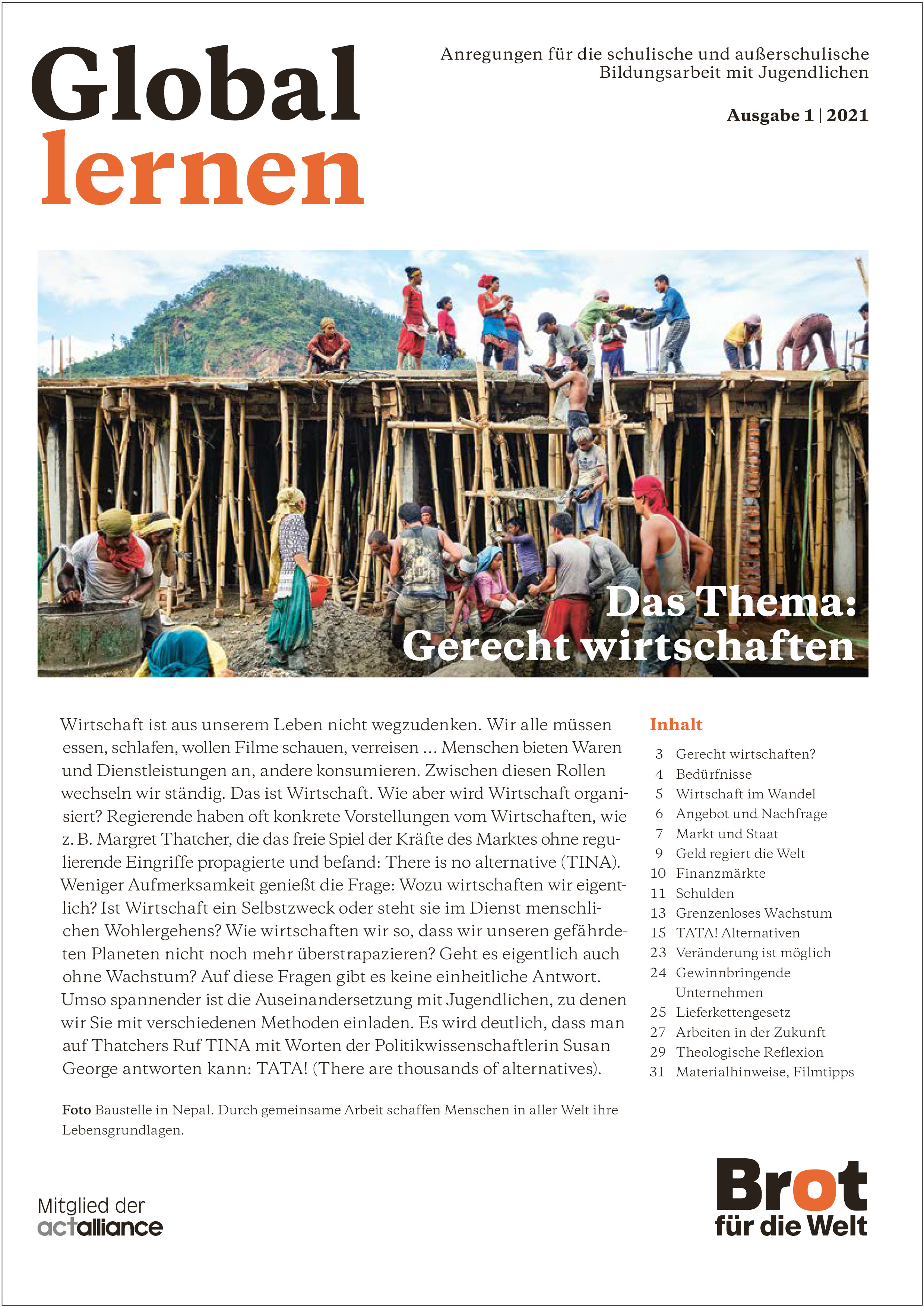Global lernen: Gerecht wirtschaften 